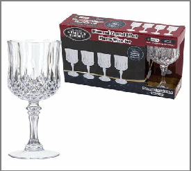WINE GLASS SET,4pc 8oz PLSTC C