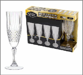 CHAMPAGNE GLASS SET,4pc 8oz PL