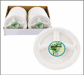 PLATE RND 9",3 SECT,8PK SGR CA