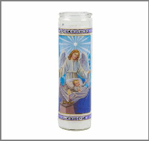 CANDLE,8" ANGEL DELA GUARDIA,