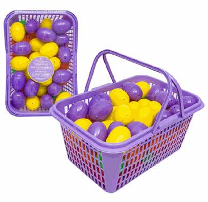 Easter Fillable Eggs – 60pc Assorted Plastic Eggs in Bag
