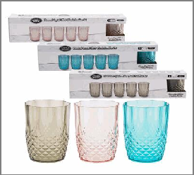 TUMBLER SET,6pc 15oz 3AST CLRS