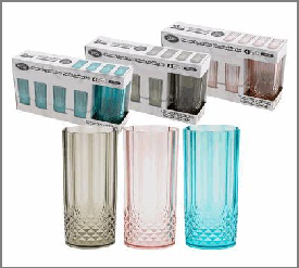 TUMBLER SET,4pc 14oz 3AST CLRS