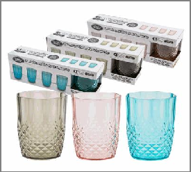 TUMBLER SET,4pc 15oz 3AST CLRS