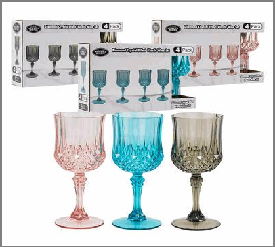 WINE GLASS SET,4pc 8oz PLASTIC