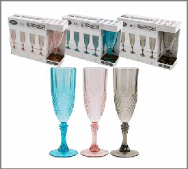 CHAMPAGNE GLASS SET,4pc 8oz PL