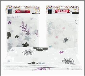 TABLE COVER,WHITE W/PRINT