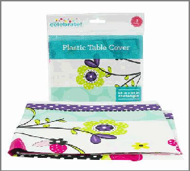 TABLE COVER,54x84" PLSTC BRGT