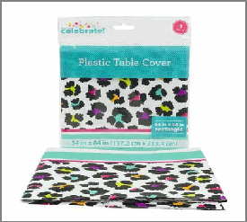 TABLE COVER,54x48" RAINBOW LEO