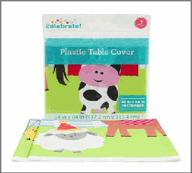 TABLE COVER,54x84" PLSTC GRN B