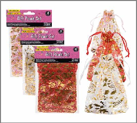 GIFT POUCH SET,6pc SM ROSE w/D
