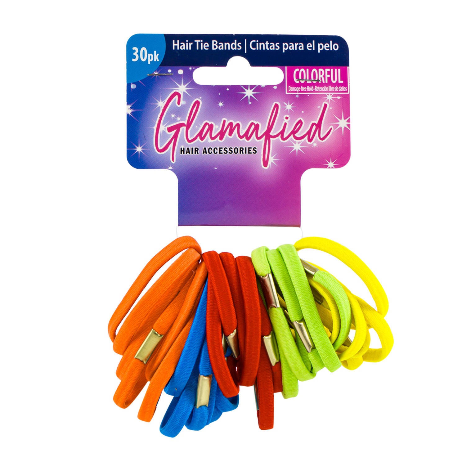 Glamafied 8pk Colorful Hair Tie Bands