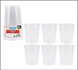 TUMBLER 10oz, 6PK PLST CLEAR