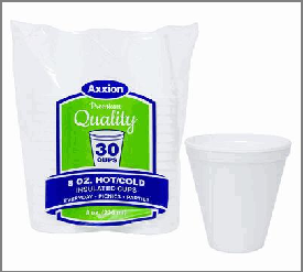 CUP,8oz 30ct FOAM WHITE