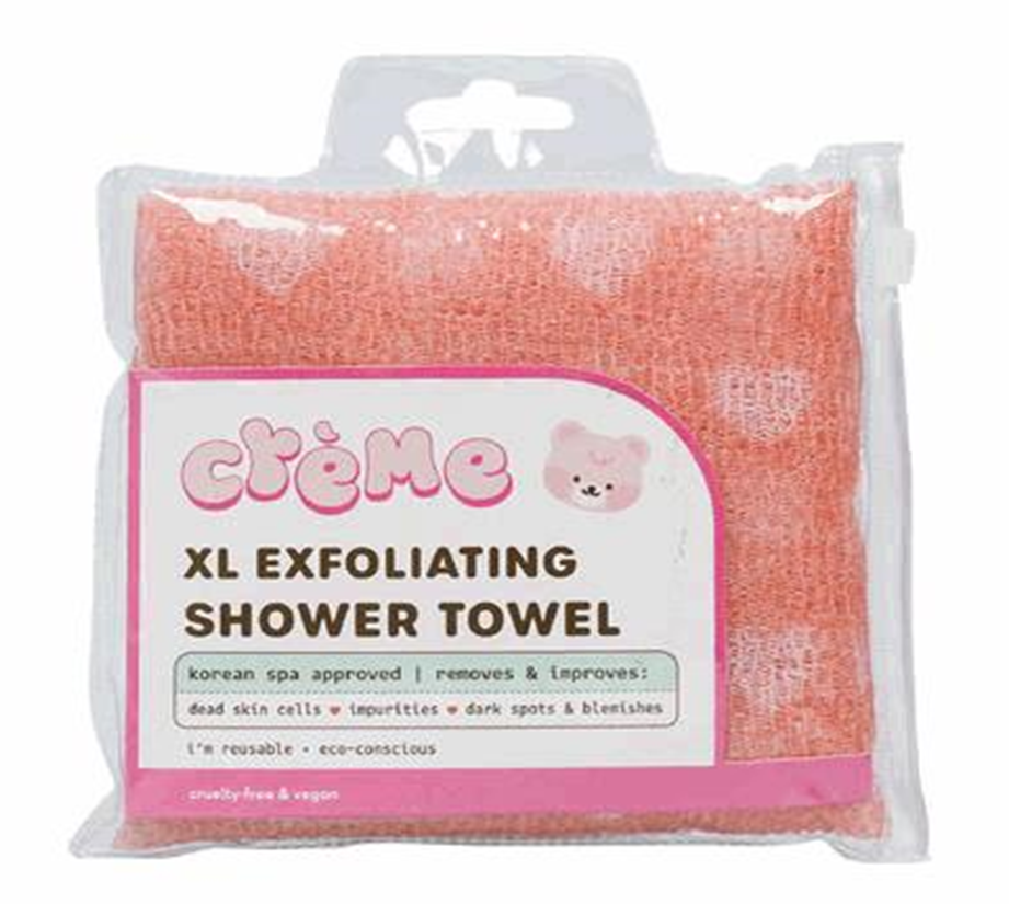 XL Pink Exfoliating Towel – Gentle Body Scrub & Smooth Skin