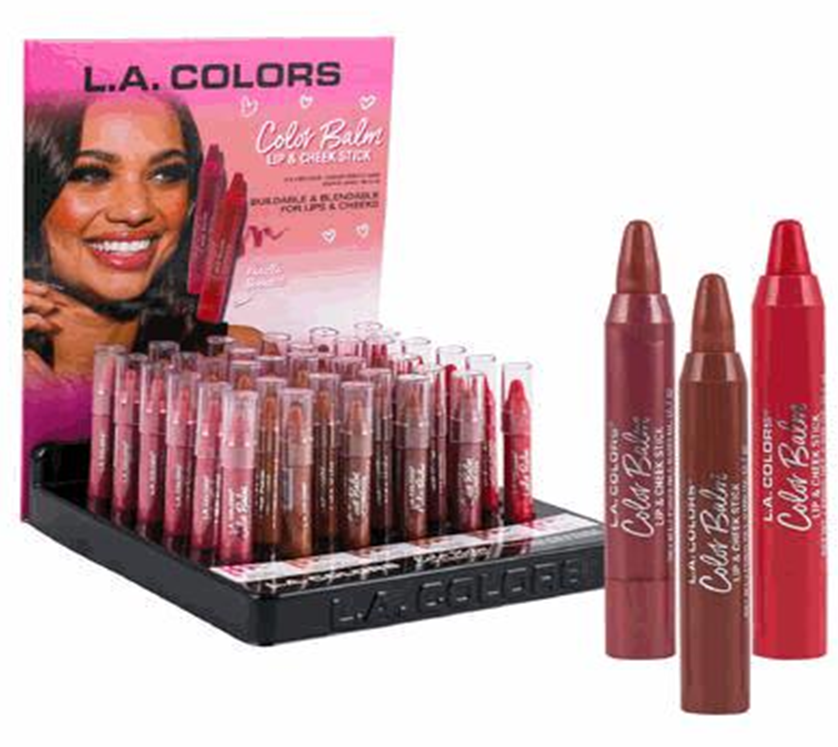 Lip Color Balm – 6 Assorted Shades LaColors