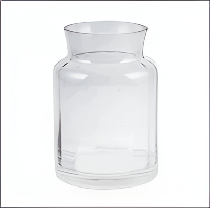 Smoked Gray Glass Vase 7.8-Inch Modern Decorative Vase