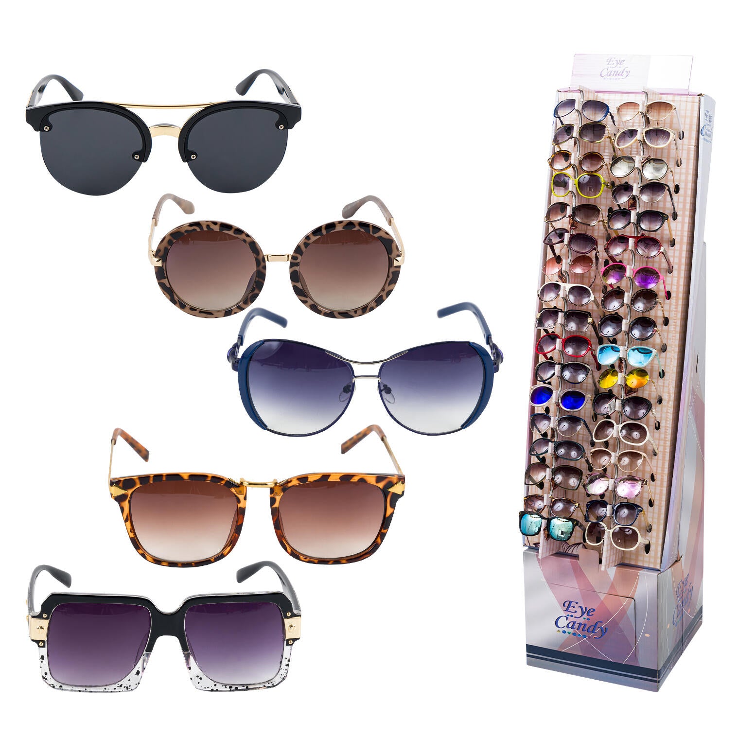 Eye Candy Ladies Sunglasses with Display - Large - Assorted Styles