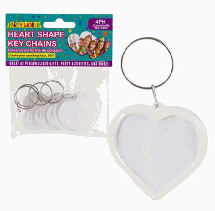 Heart Key Chain Set 4pc – Cute Heart-Shaped Keyrings