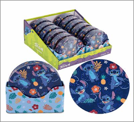 Coaster Set with Holder, 7pc 3.75"D – Round Drink Coasters