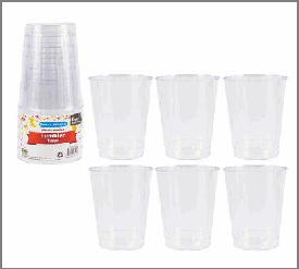 TUMBLER 12 oz,6 PK,PLST CLEAR