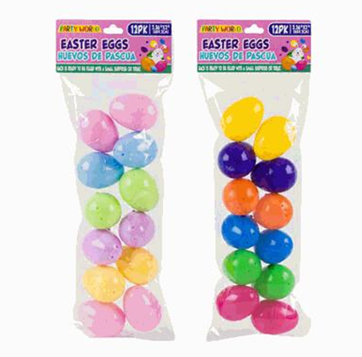 Easter Eggs – 12pc Set, 2.3" Pastel Regular Colors