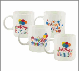 MUG,14ozHAPPY BIRTHDAY 4ASSTD