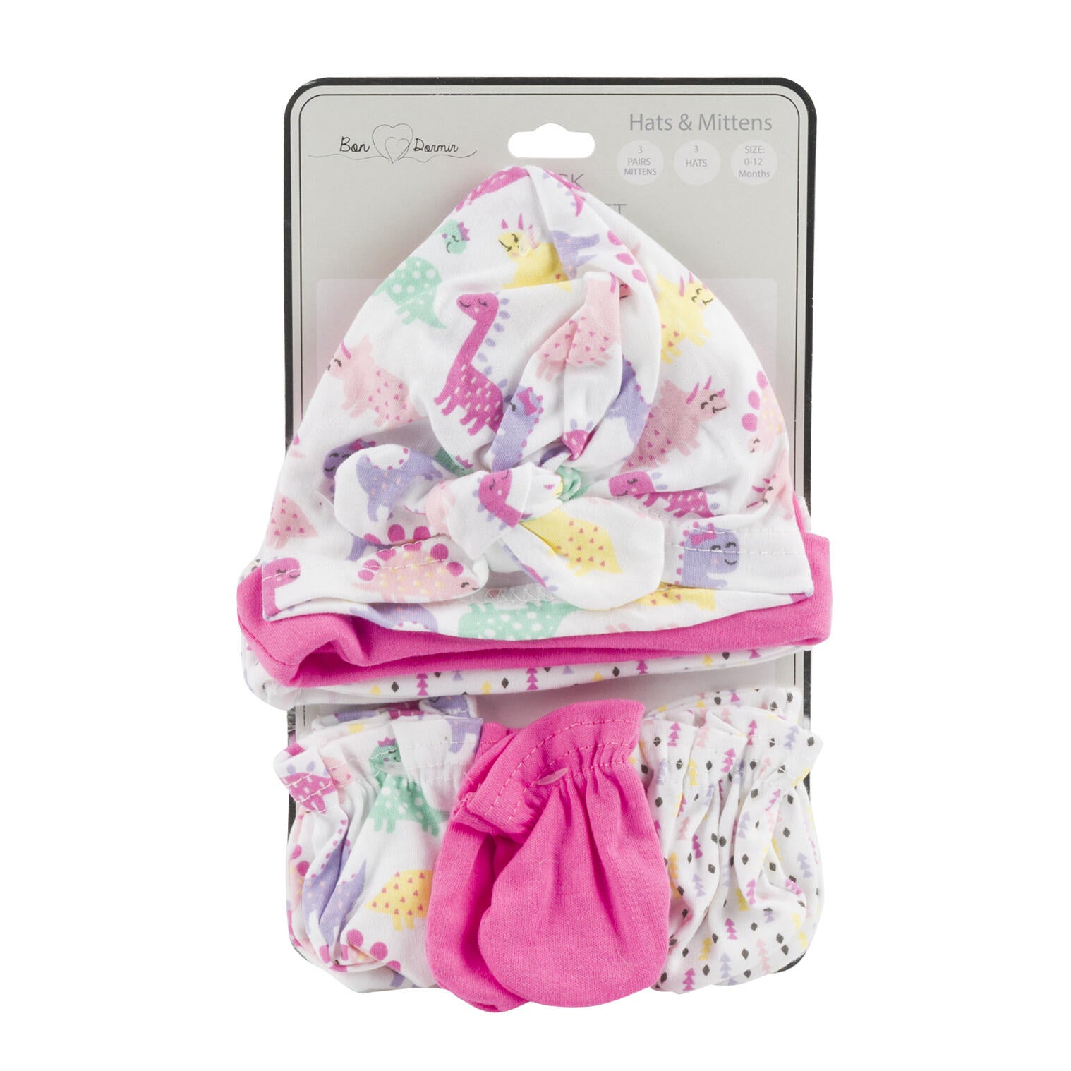 6pk Girls Hat/Mitts Combo Set