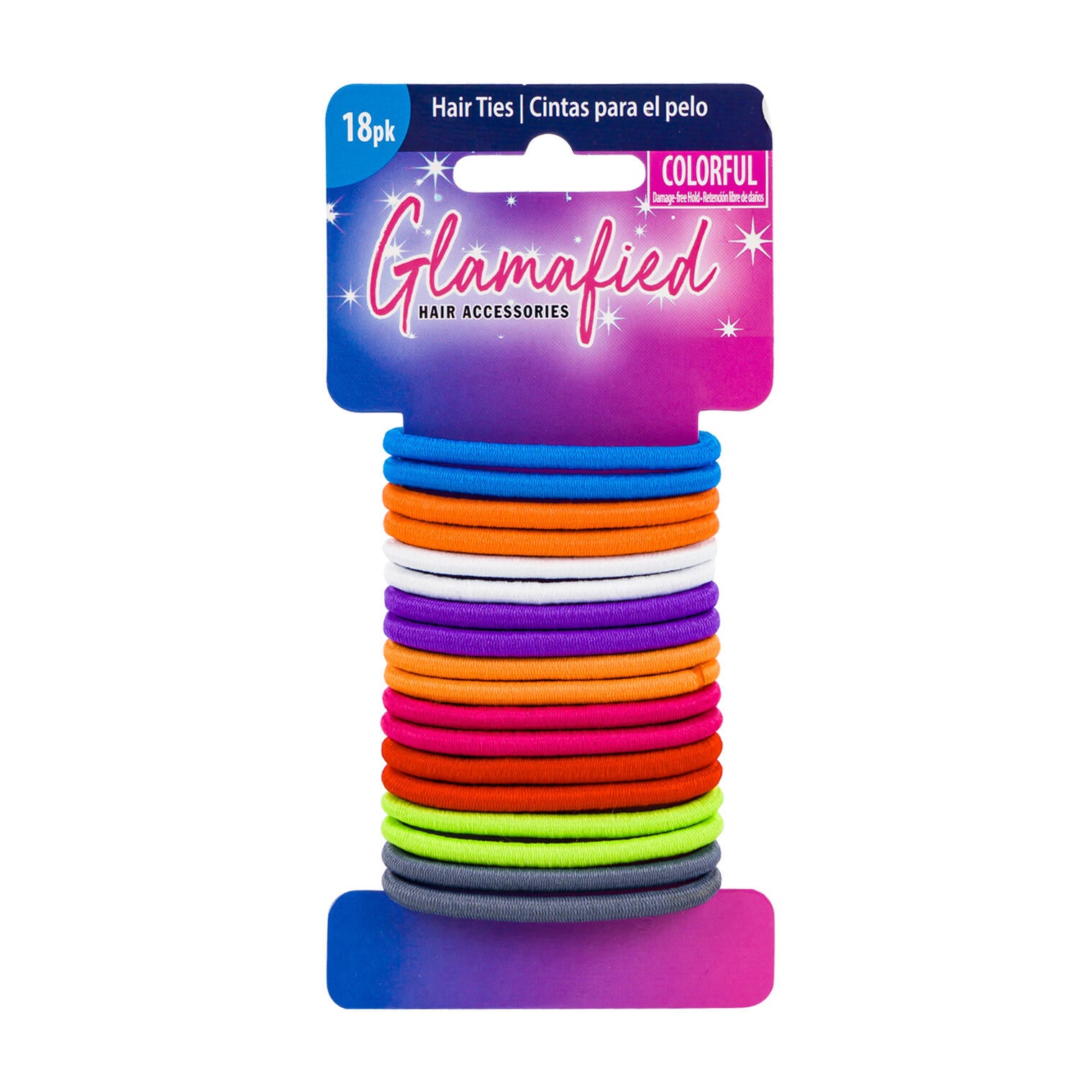 Glamafied 18pk Colorful Hair Tie Bands