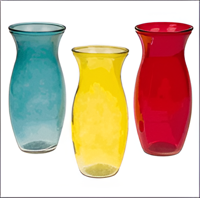 Assorted Clear Glass Vases – 3 Styles Colors Available