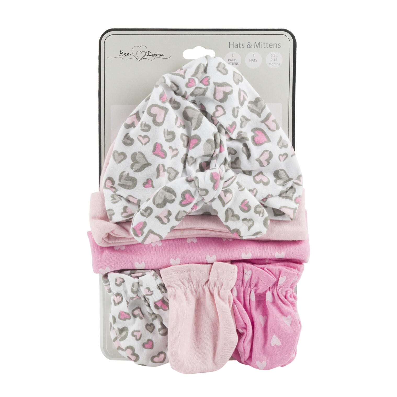 6pk Girls Hat/Mitts Combo Set