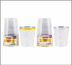 TUMBLER 10oz,6pk,GOLD/SILVER R