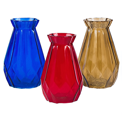 Glass Vase 7-Inch -3 Assorted Colors