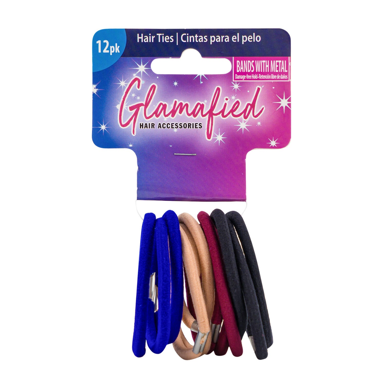 Glamafied 12pk Bands with Metal Hair Ties