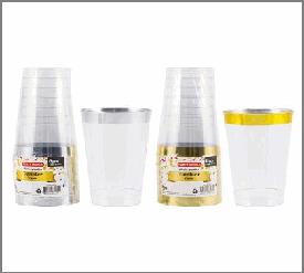 TUMBLER 12oz,6pk,GOLD/SILVER R