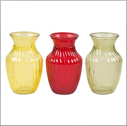 8-Inch Clear Glass Vase Assorted Designs