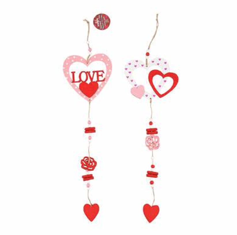 Valentine’s Day Hanging Heart Decor, 23" – 2 Assorted Designs