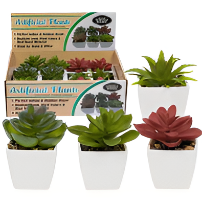 4-Inch Artificial Succulent Plant Realistic Decorative Greenery