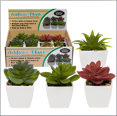 4-Inch Artificial Succulent Plant Realistic Decorative Greenery