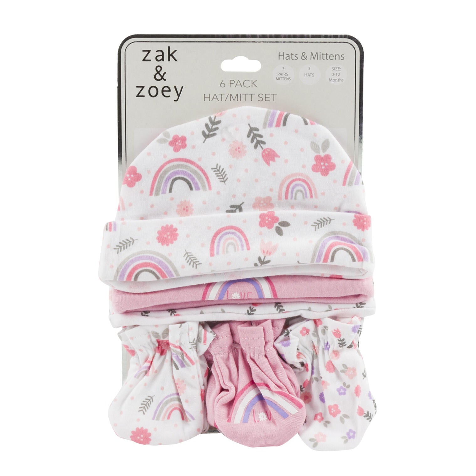 6pk Girls Hat/Mitts Combo Set