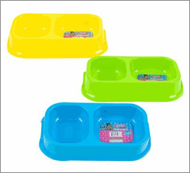8.66" Plastic Pet Bowl – 2 Sections