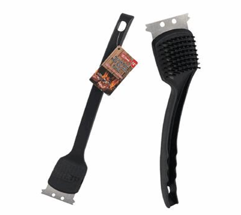 16.1" Black BBQ Grill Brush – Heavy Duty Cleaning Tool