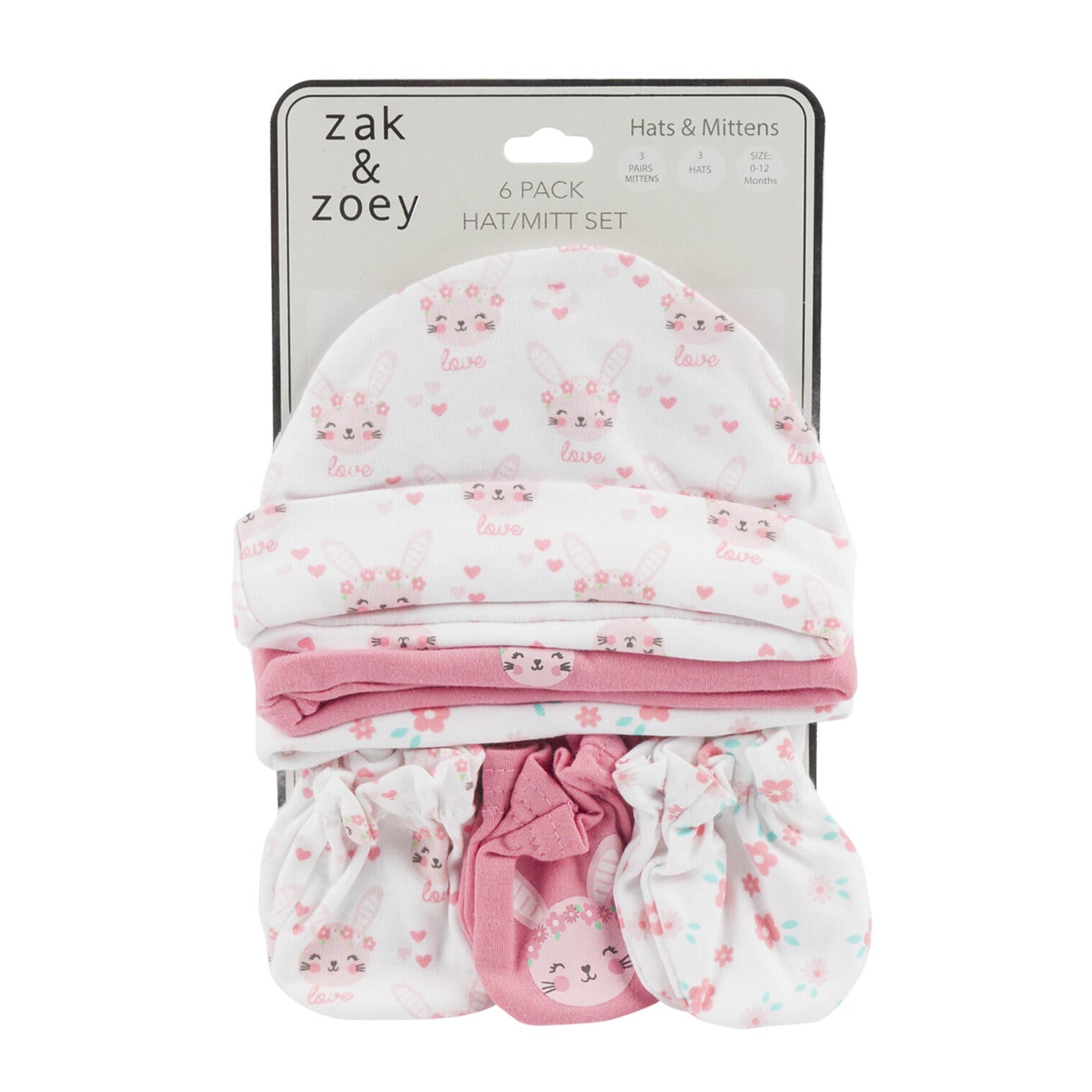 6pk Girls Hat/Mitt Combo Set- Assortments