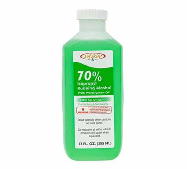 12oz 70% Isopropyl Rubbing Alcohol – Wintergreen Scent