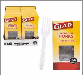 CUTLERY SET,24ctClearGLAD FORK