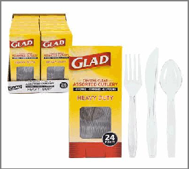 CUTLERY SET,24ctClearGLAD ASST