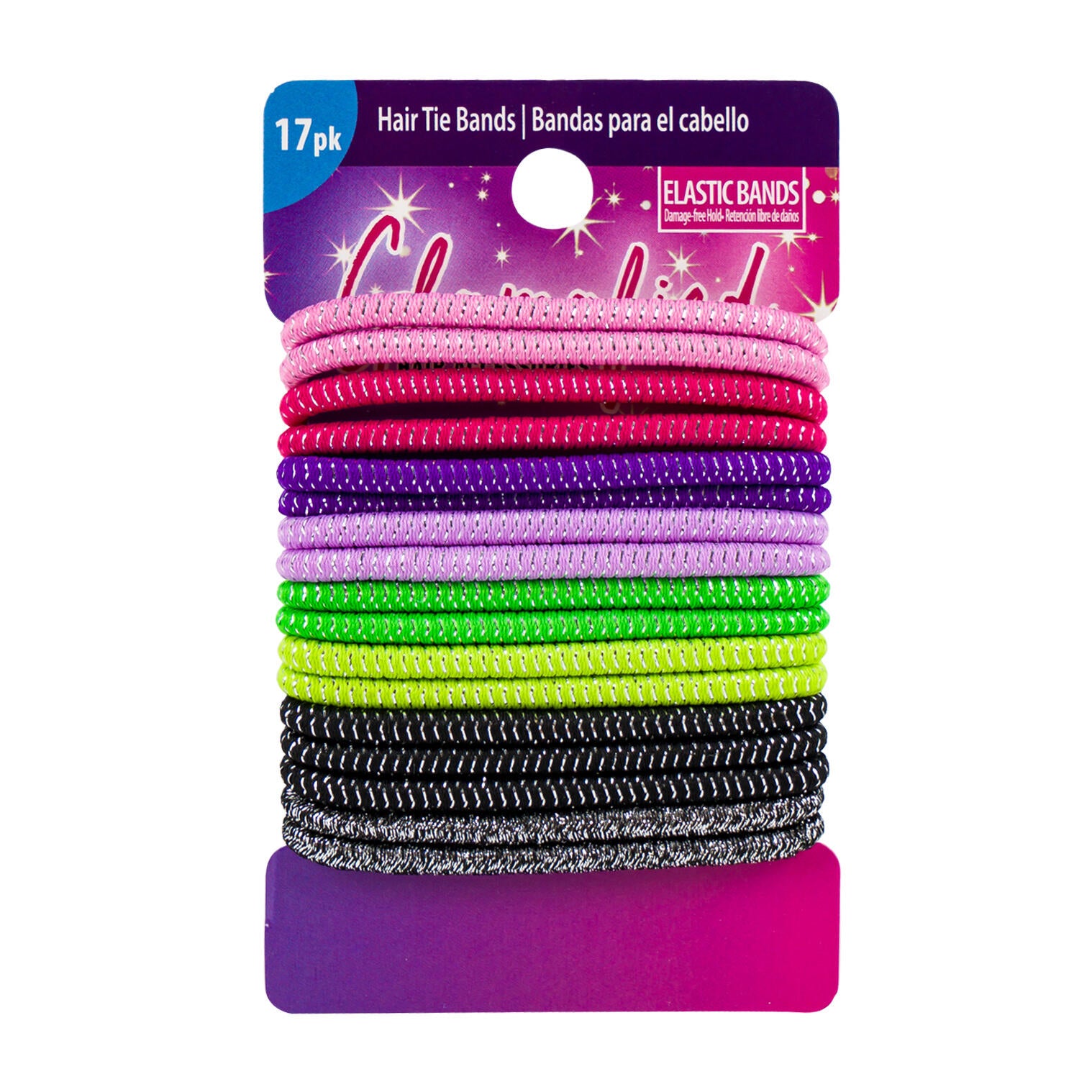 Glamafied 17pk Elastic Hair Tie Bands