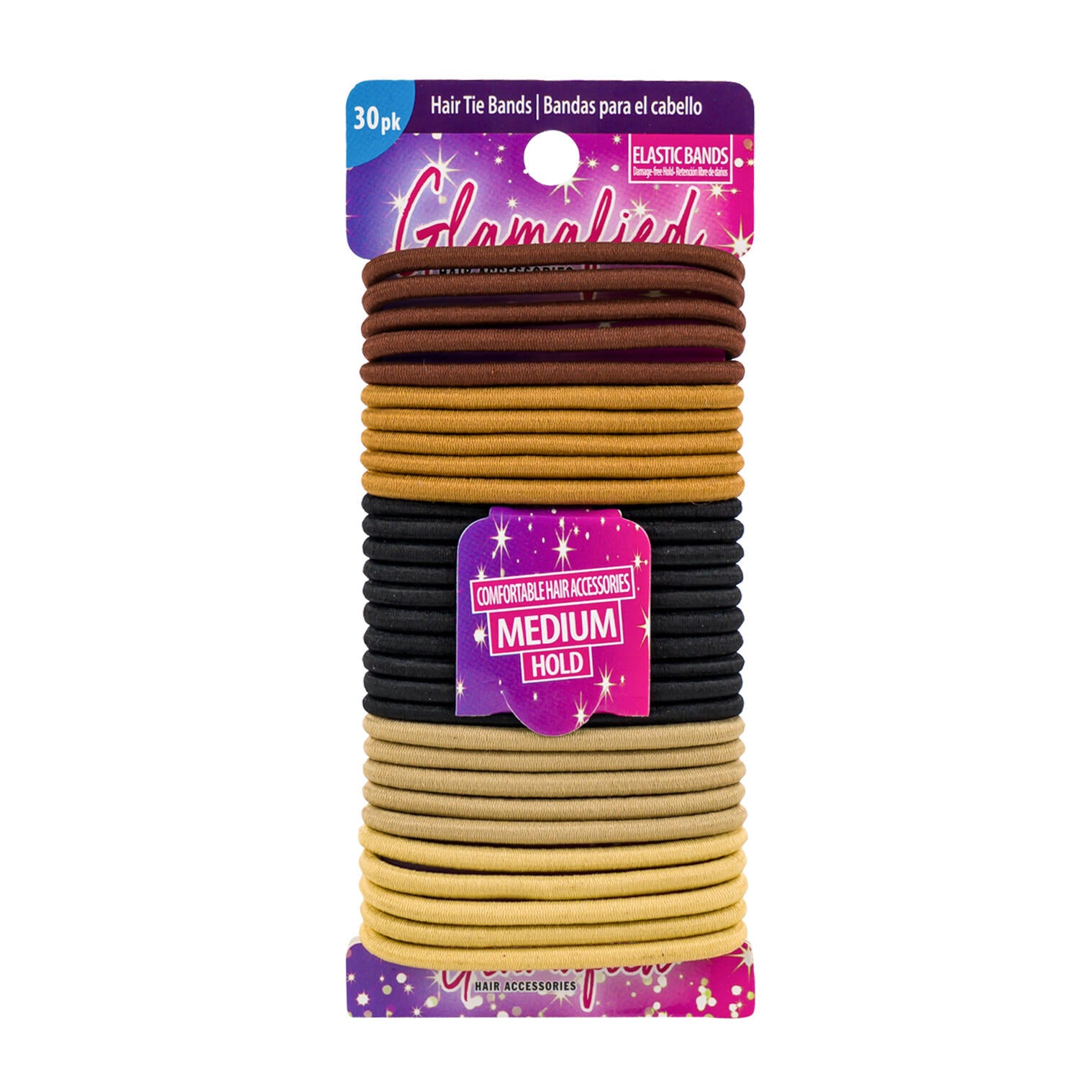 Glamafied 30pk Medium Hold Hair Tie Bands