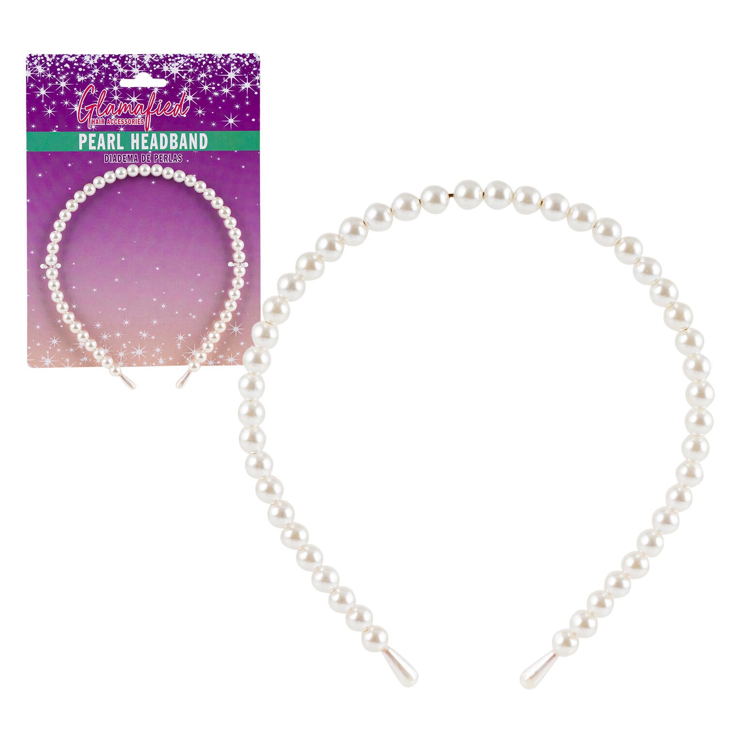 GLAMAFIED HAIR ACCESSORIES PEARL HEADBAND - WHITE