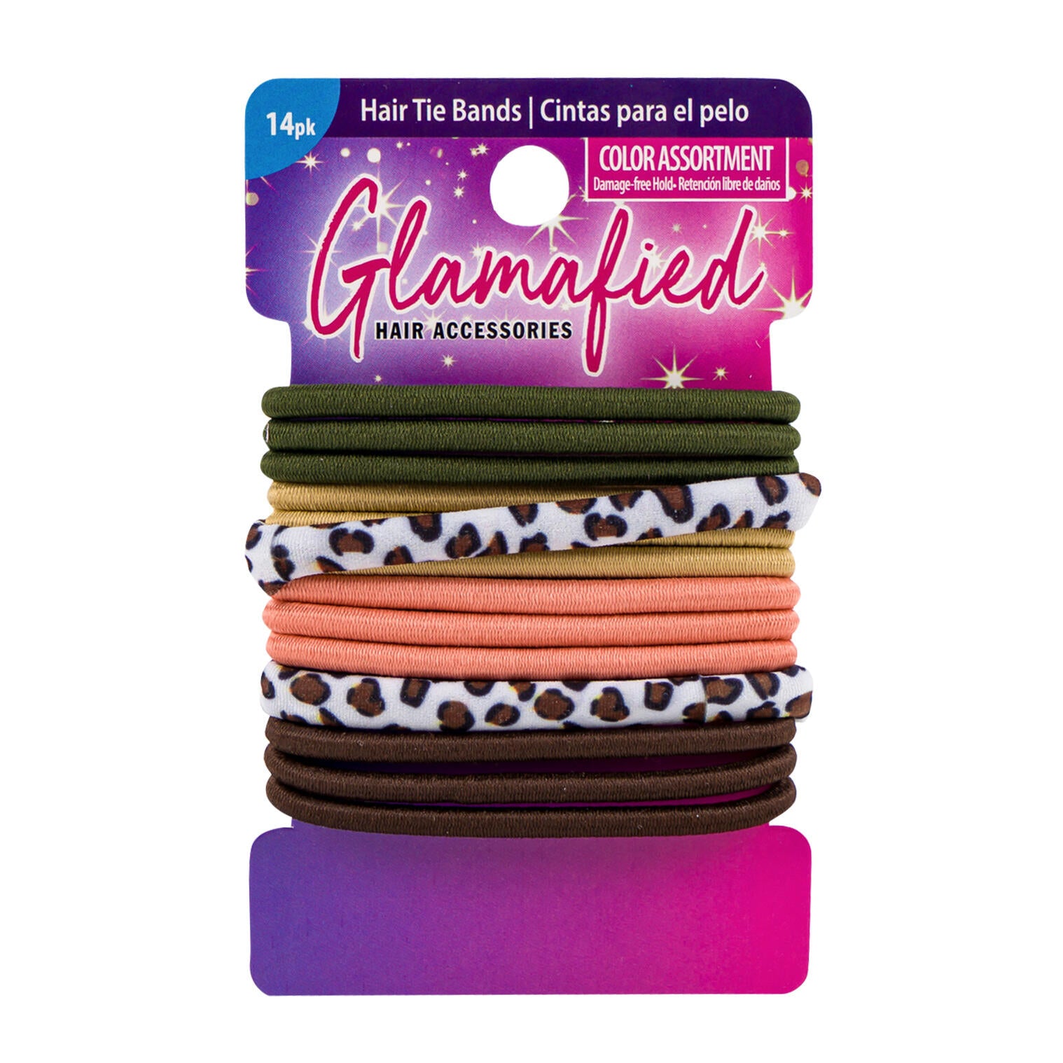 Glamafied 14pk Color Assortment Hair Tie Bands